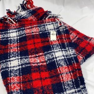 🔥NWT aerie blanket scarf white red blue super soft